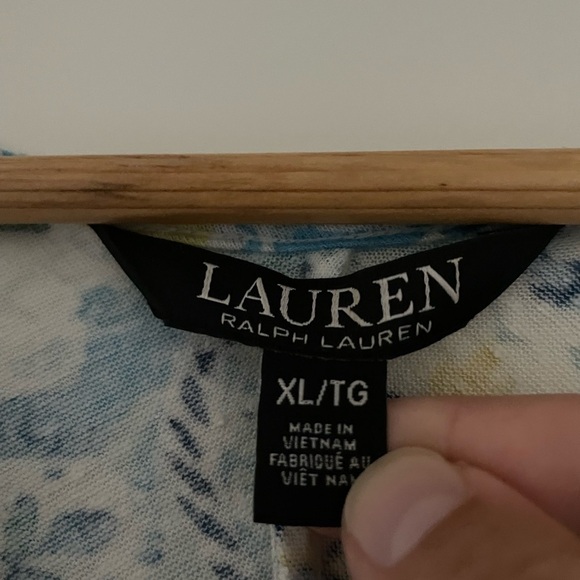 Lauren Ralph Lauren Linen Paisley Midi Knot Front Dress Extra Large - Picture 6 of 6